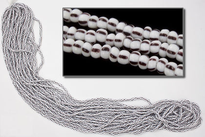 03590- Black on White Stripe Czech Seed Beads
