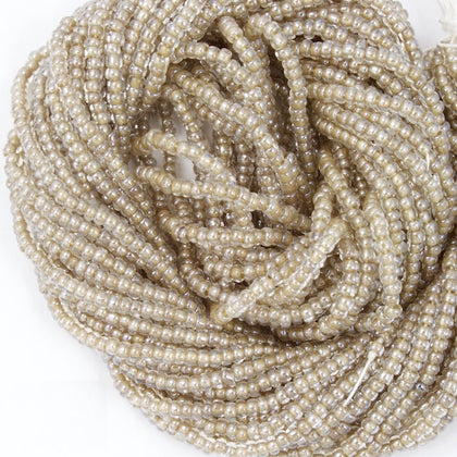 38617- Beige Lined Crystal Czech Seed Beads