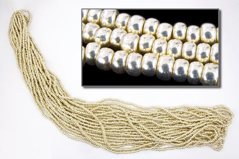 18303- Metallic Silver Czech Seed Beads