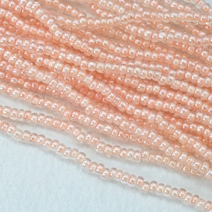 38687- Peach Lined Crystal Czech Seed Beads