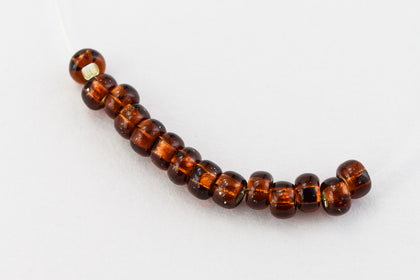17140- Silver Lined Dark Smoked Topaz Czech Seed Beads