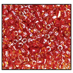 9/0 Dark Red Lined Topaz 3-Cut Czech Seed Bead (10 Hanks) Preciosa #11058