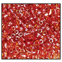 9/0 Dark Red Lined Topaz 3-Cut Czech Seed Bead (10 Hanks) Preciosa #11058