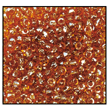 9/0 Luster Transparent Dark Topaz 3-Cut Czech Seed Bead (10 Hanks) Preciosa #16090