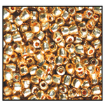 9/0 Metallic Light Gold 3-Cut Czech Seed Bead (10 Hanks) Preciosa #18304
