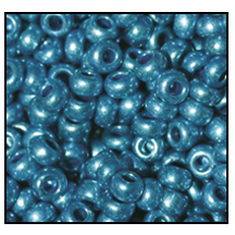 11/0 Light Blue Terra Metallic Czech Seed Bead (1/2 Kilo) Preciosa #18536