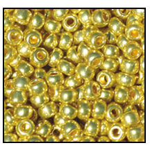 6/0 Citrine Gold Terra Metallic Czech Seed Bead (1/2 Kilo) Preciosa #18586