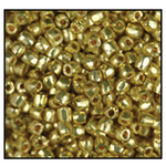 12/0 Citrine Gold Terra Metallic 3-Cut Czech Seed Bead (10 Hanks) Preciosa #18586