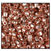 9/0 Rose Gold Terra Metallic 3-Cut Czech Seed Bead (10 Hanks) Preciosa #18589