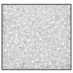 9/0 White Lined Crystal 3-Cut Czech Seed Bead (10 Hanks) Preciosa #38602