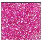9/0 Pink Lined Crystal 3-Cut Czech Seed Bead (10 Hanks) #CSP069