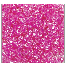 9/0 Pink Lined Crystal 3-Cut Czech Seed Bead (10 Hanks) #CSP069