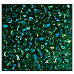 9/0 Transparent Emerald Iris 3-Cut Czech Seed Bead (10 Hanks) Preciosa #51060