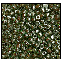 12/0 Red Lined Light Green 3-Cut Czech Seed Bead (10 Hanks) Preciosa #51438