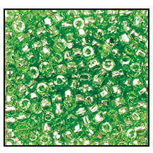 9/0 Luster Transparent Light Green 3-Cut Czech Seed Bead (10 Hanks) Preciosa #56100