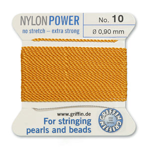 Amber Griffin Nylon Size 10 Needle End Bead Cord (40 Pcs) #BCNAM10G