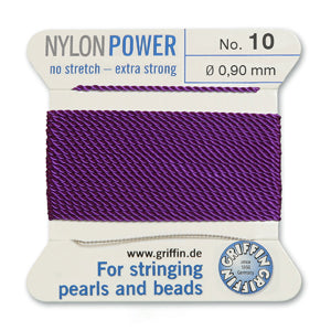 Amethyst Griffin Nylon Size 10 Needle End Bead Cord (40 Pcs) #BCNAT10G