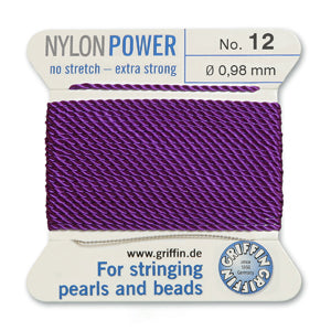 Amethyst Griffin Nylon Size 12 Needle End Bead Cord (40 Pcs) #BCNAT12G