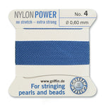 Blue Griffin Nylon Size 4 Needle End Bead Cord (40 Pcs) #BCNBL04G