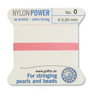 Dark Pink Griffin Nylon Size 0 Needle End Bead Cord (40 Pcs) #BCNDP00G