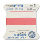 Dark Pink Griffin Nylon Size 2 Needle End Bead Cord (40 Pcs) #BCNDP02G