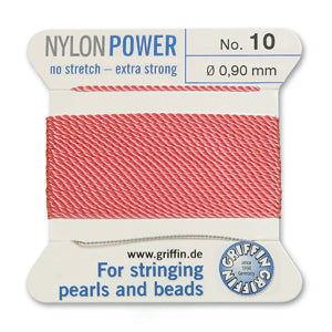 Dark Pink Griffin Nylon Size 10 Needle End Bead Cord (40 Pcs) #BCNDP10G
