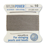 Grey Griffin Nylon Size 10 Needle End Bead Cord (40 Pcs) #BCNGY10G