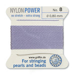 Lilac Griffin Nylon Size 8 Needle End Bead Cord (40 Pcs) #BCNLI08G