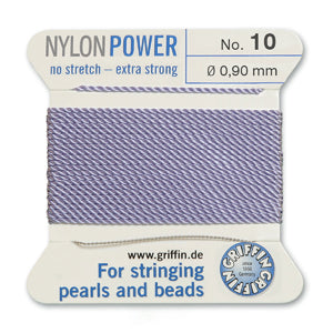 Lilac Griffin Nylon Size 10 Needle End Bead Cord (40 Pcs) #BCNLI10G