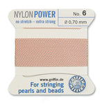 Light Pink Griffin Nylon Size 6 Needle End Bead Cord (40 Pcs) #BCNLP06G