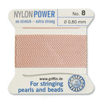 Light Pink Griffin Nylon Size 8 Needle End Bead Cord #CGF413