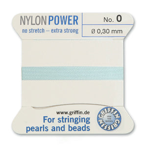 Turquoise Griffin Nylon Size 0 Needle End Bead Cord (40 Pcs) #BCNTQ00G