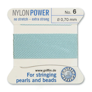 Turquoise Griffin Nylon Size 6 Needle End Bead Cord (40 Pcs) #BCNTQ06G