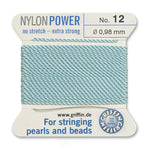 Turquoise Griffin Nylon Size 12 Needle End Bead Cord (40 Pcs) #BCNTQ12G