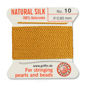 Amber Griffin Silk Size 10 Needle End Bead Cord (30 Pcs) #BCSAM10G