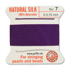 Amethyst Griffin Silk Size 7 Needle End Bead Cord (30 Pcs) #BCSAT07G