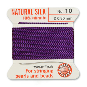 Amethyst Griffin Silk Size 10 Needle End Bead Cord (30 Pcs) #BCSAT10G