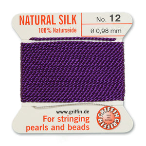 Amethyst Griffin Silk Size 12 Needle End Bead Cord (30 Pcs) #BCSAT12G