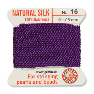 Amethyst Griffin Silk Size 16 Needle End Bead Cord (30 Pcs) #BCSAT16G