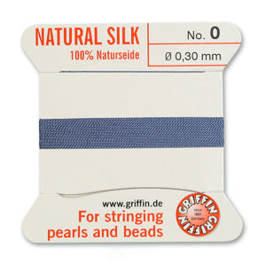 Blue Griffin Silk Size 0 Needle End Bead Cord (30 Pcs) #BCSBL00G