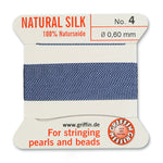 Blue Griffin Silk Size 4 Needle End Bead Cord (30 Pcs) #BCSBL04G