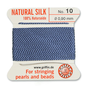 Blue Griffin Silk Size 10 Needle End Bead Cord (30 Pcs) #BCSBL10G