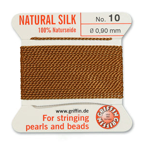 Carnelian Griffin Silk Size 10 Needle End Bead Cord (30 Pcs) #BCSCN10G