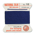Dark Blue Griffin Silk Size 10 Needle End Bead Cord (30 Pcs) #BCSDB10G