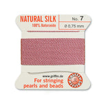 Dark Pink Griffin Silk Size 7 Needle End Bead Cord (30 Pcs) #BCSDP07G