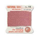 Dark Pink Griffin Silk Size 16 Needle End Bead Cord (30 Pcs) #BCSDP16G