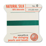 Green Griffin Silk Size 0 Needle End Bead Cord (30 Pcs) #BCSGR00G