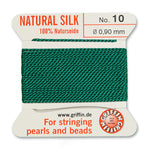 Green Griffin Silk Size 10 Needle End Bead Cord (30 Pcs) #BCSGR10G