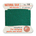 Green Griffin Silk Size 16 Needle End Bead Cord (30 Pcs) #BCSGR16G
