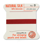 Garnet Griffin Silk Size 0 Needle End Bead Cord (30 Pcs) #BCSGT00G